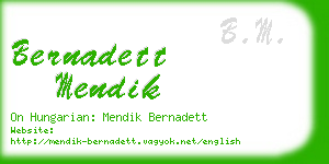 bernadett mendik business card